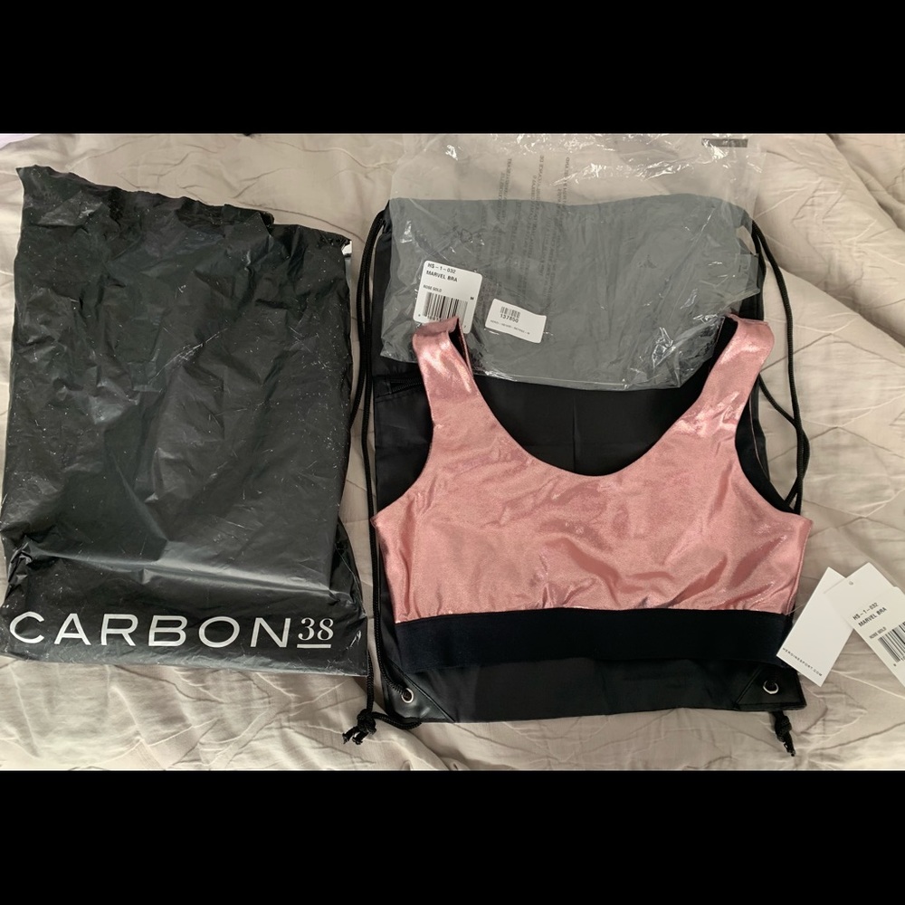 NWT Heroine Sport Marvel Bra-Rose Gold-medium